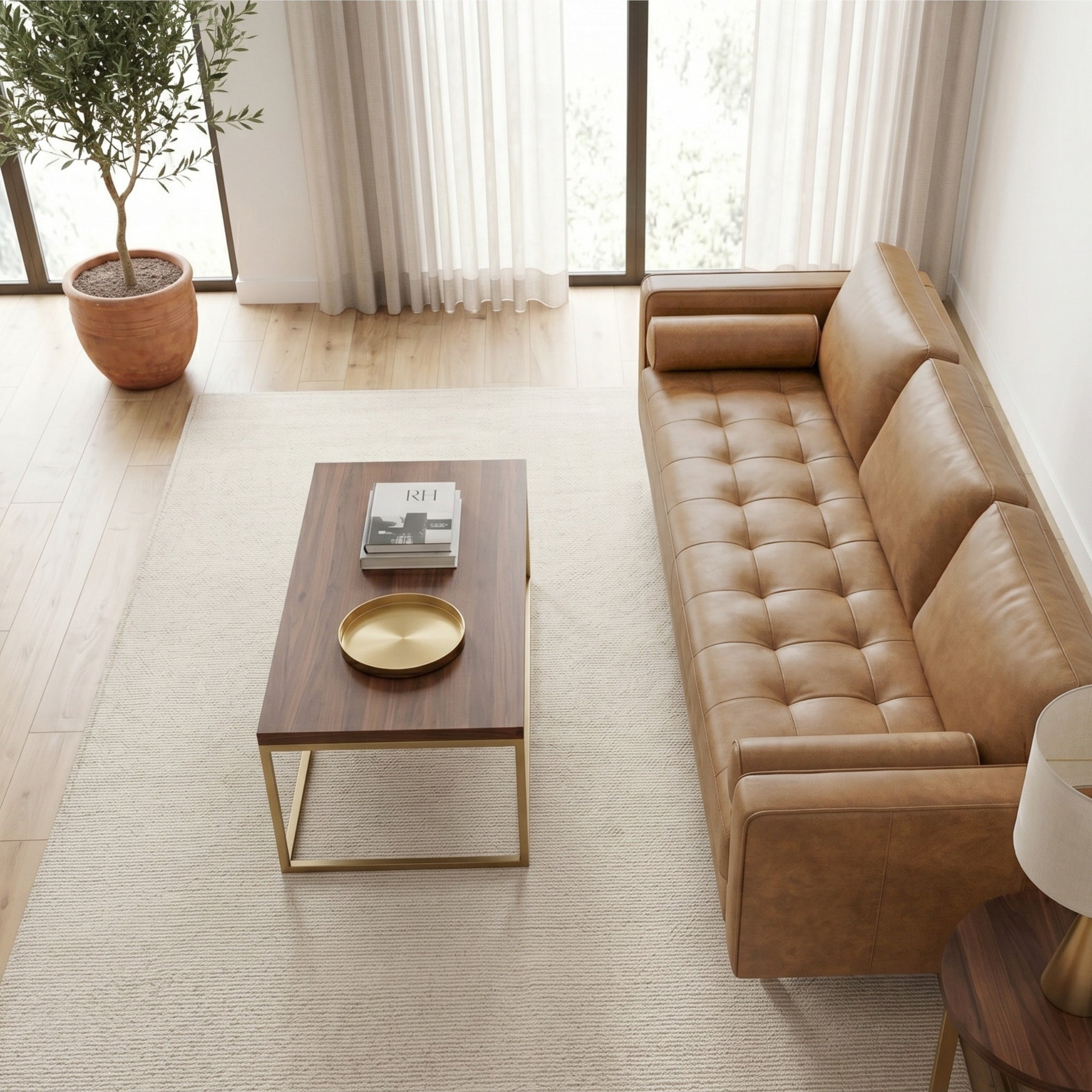 Carroll Genuine Top Grain Leather 3-Seater Sofa | New York Modern Furniture