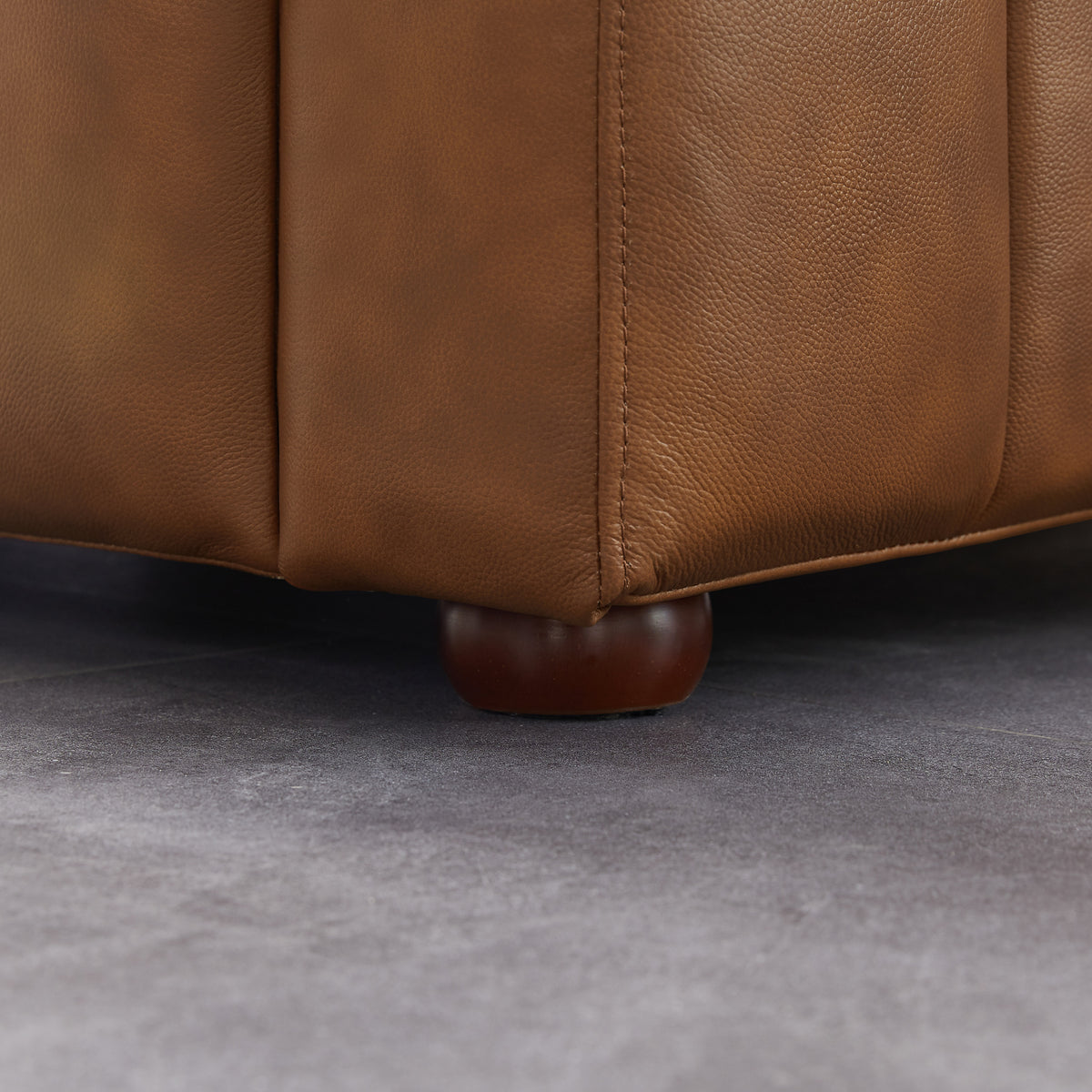 Celeste Mid-Century Modern Cognac Top-Grain Leather Sofa | New York Modern Furniture