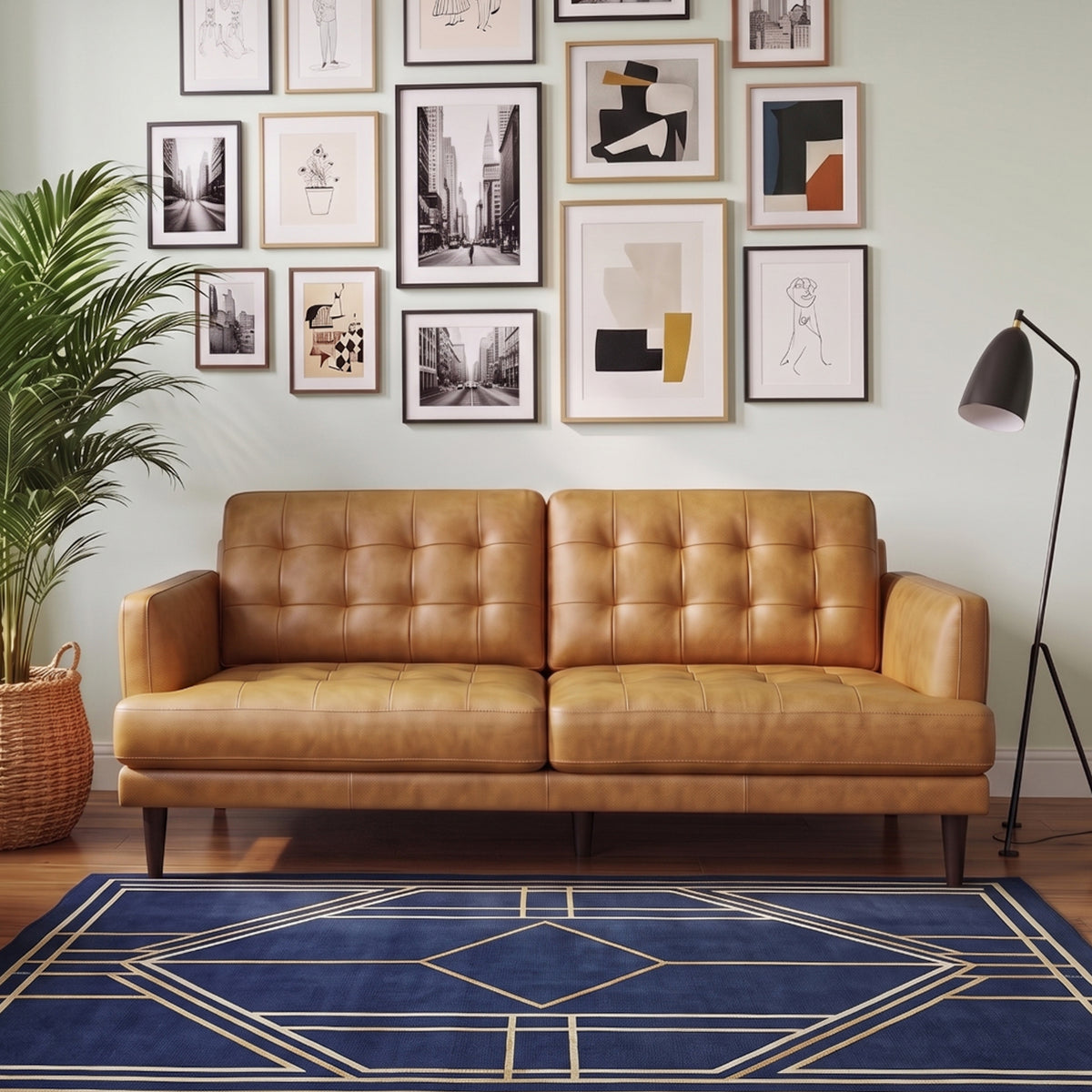 Dakota Tan Leather Sofa