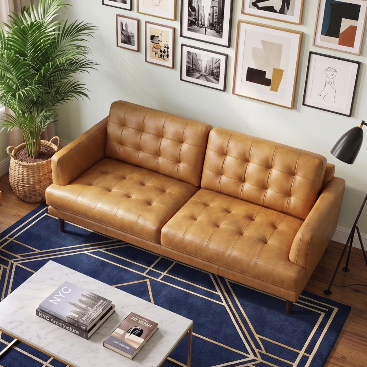 Dakota Tan Leather Sofa