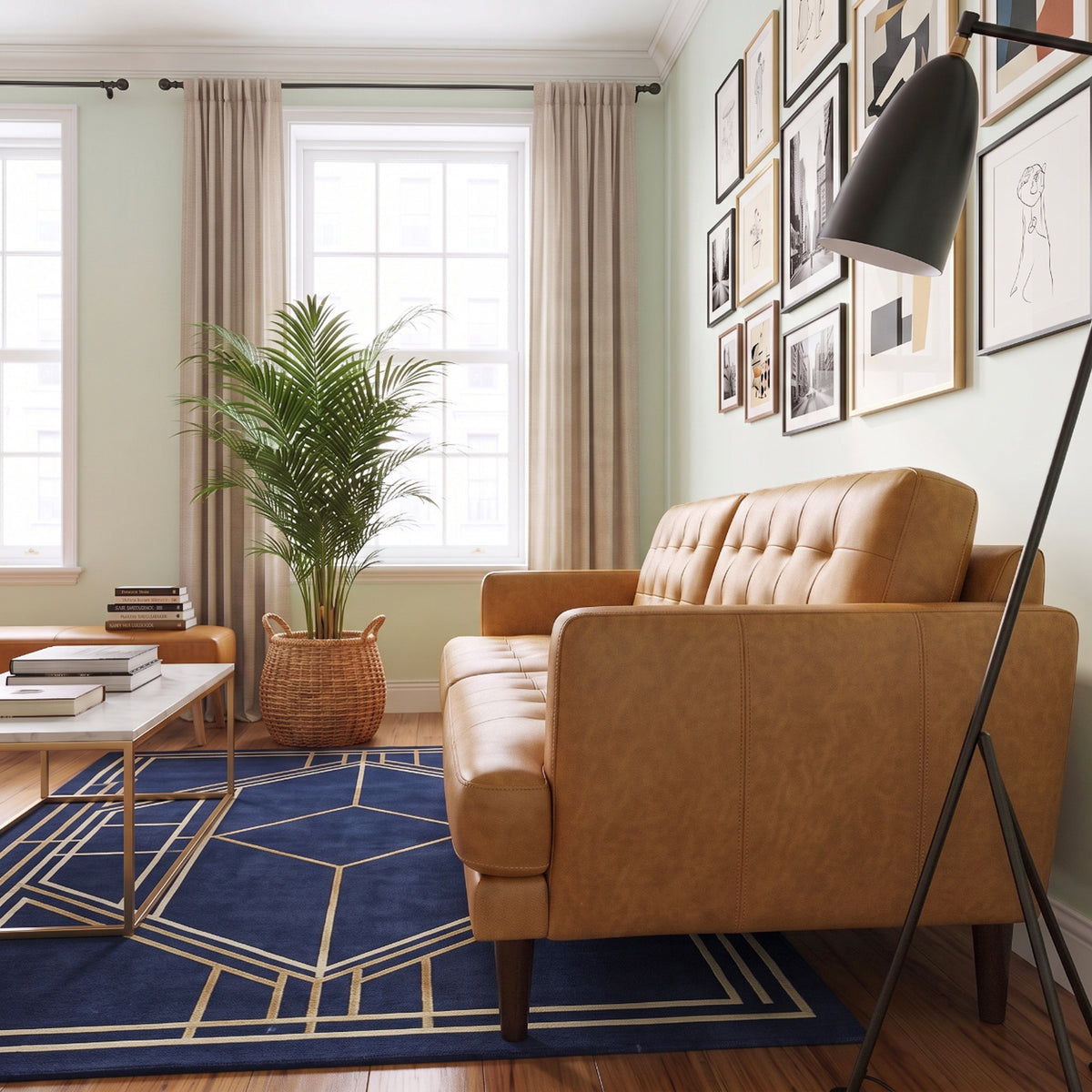 Dakota Tan Leather Sofa