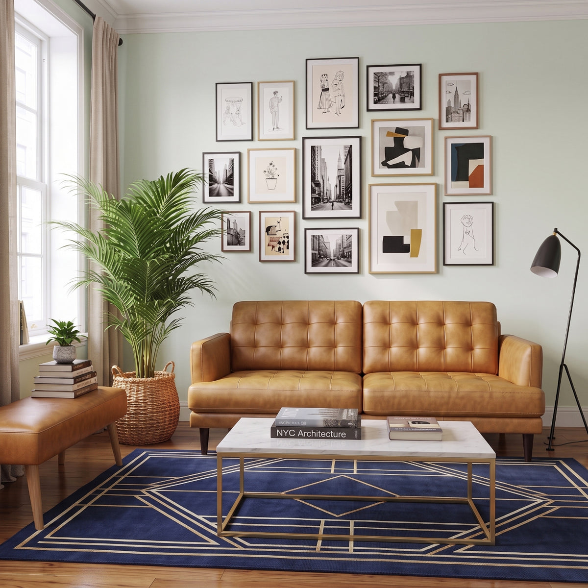 Dakota Tan Leather Sofa