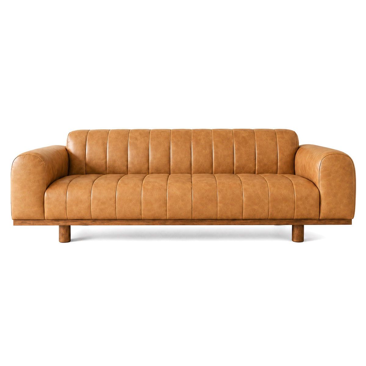 Franklin Top Grain Leather 3-Seater Sofa with Retro Modern Style | New York Modern Furniture
