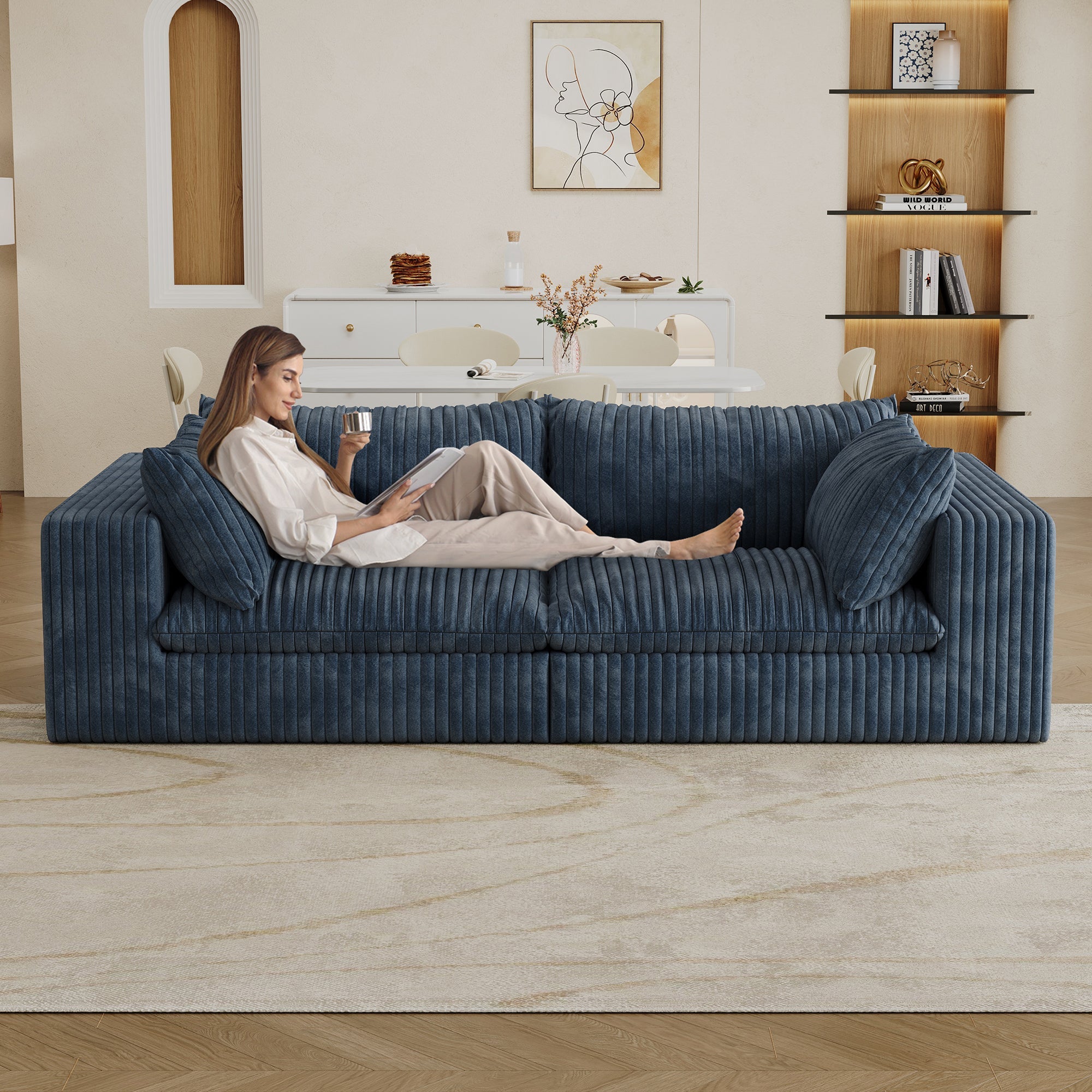 Norre Cloud Blue Corduroy Sofa
