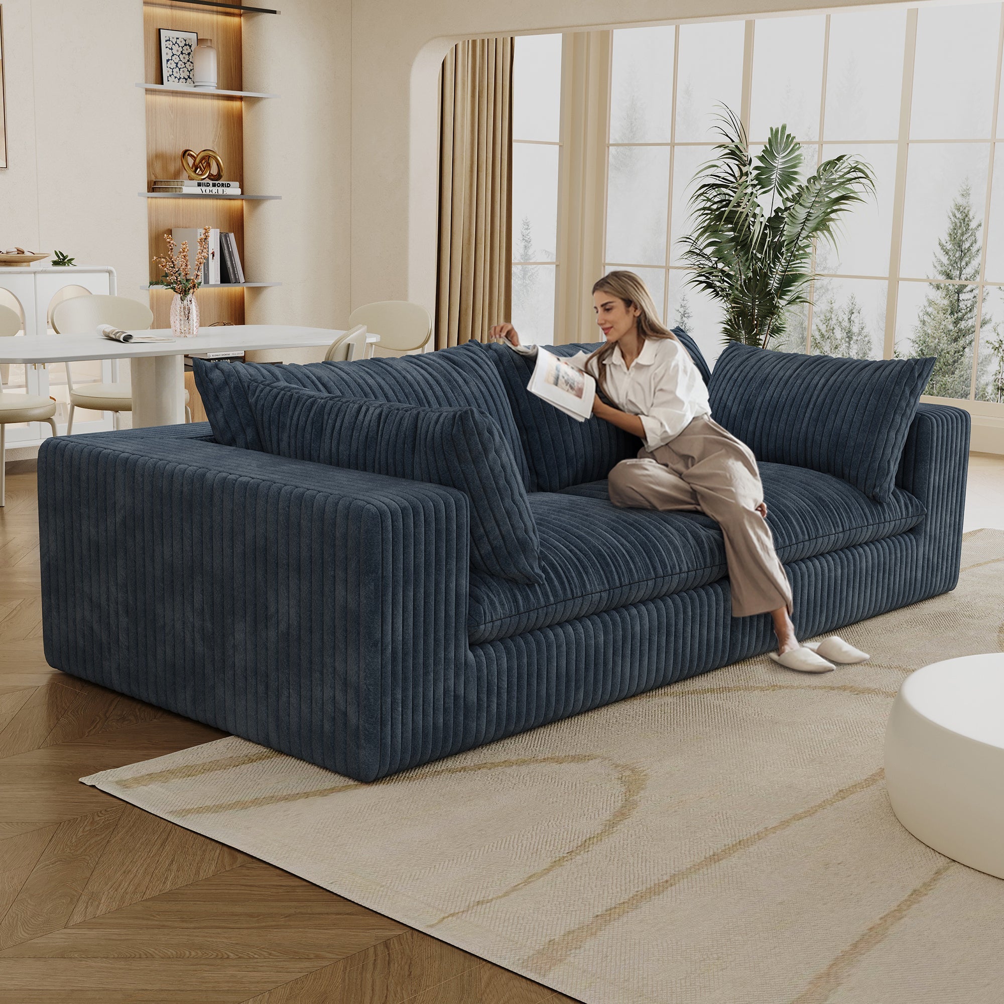 Norre Cloud Blue Corduroy Sofa