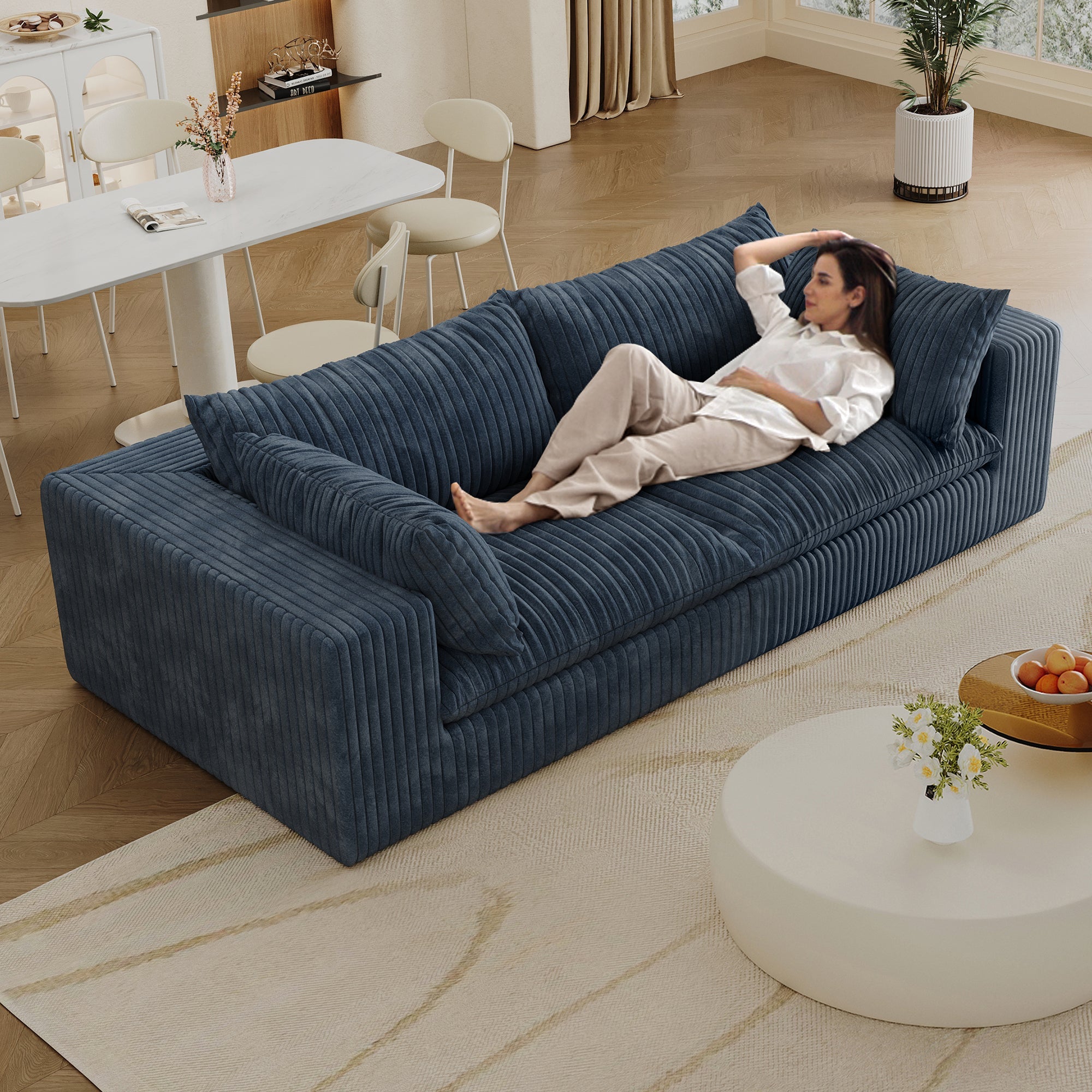 Norre Cloud Blue Corduroy Sofa