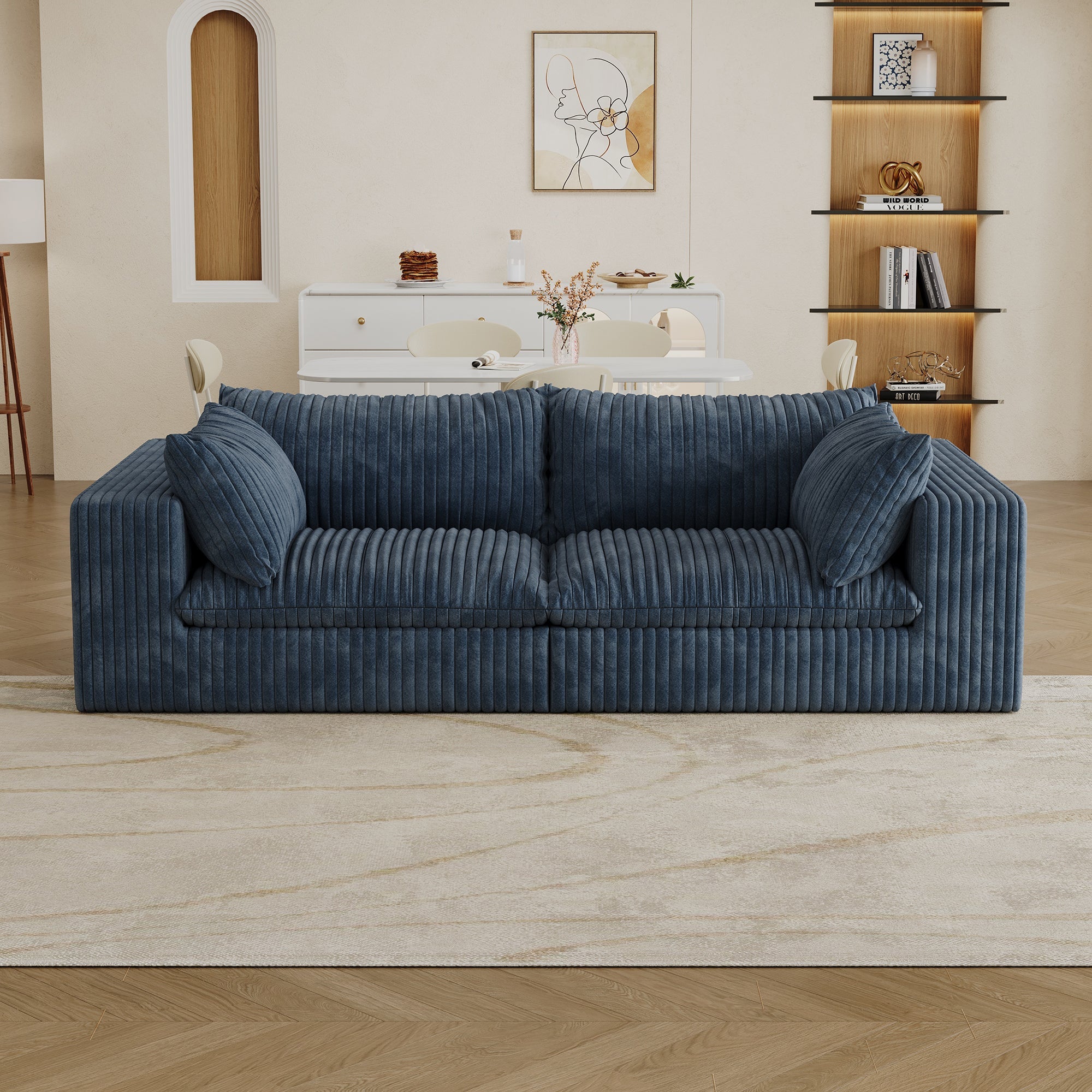 Norre Cloud Blue Corduroy Sofa