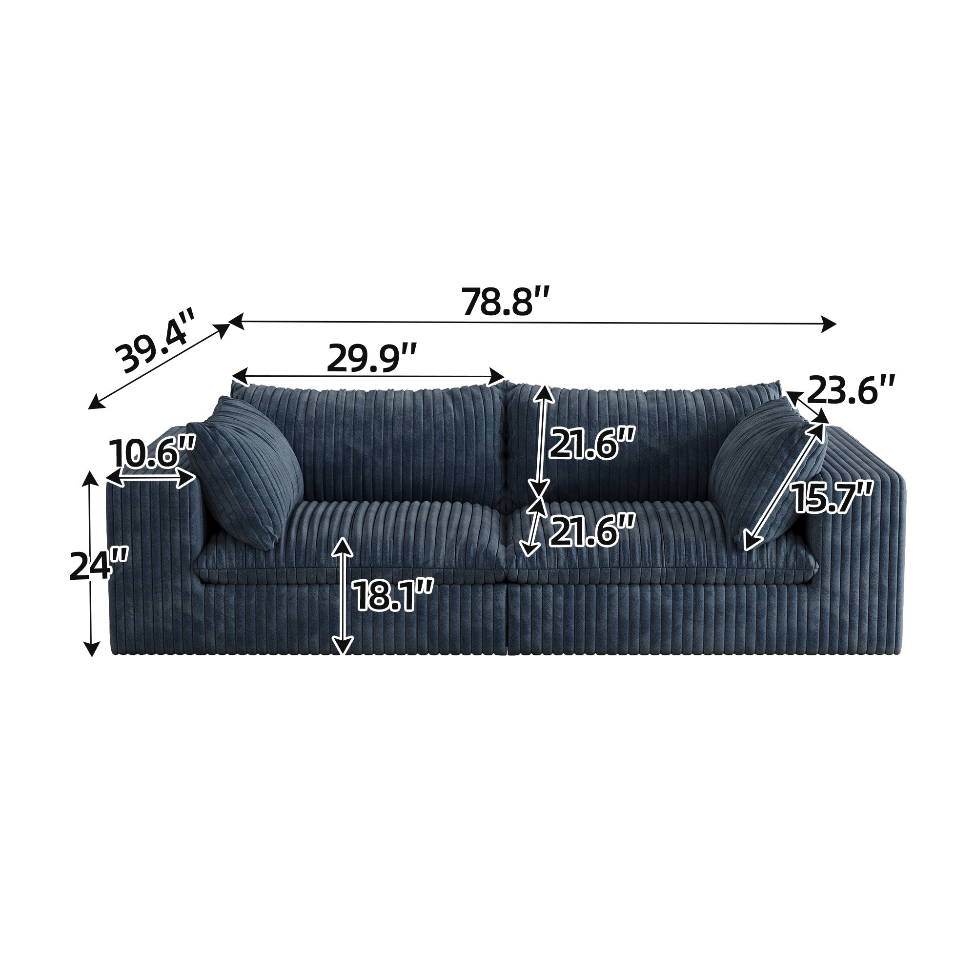 Norre Cloud Blue Corduroy Sofa