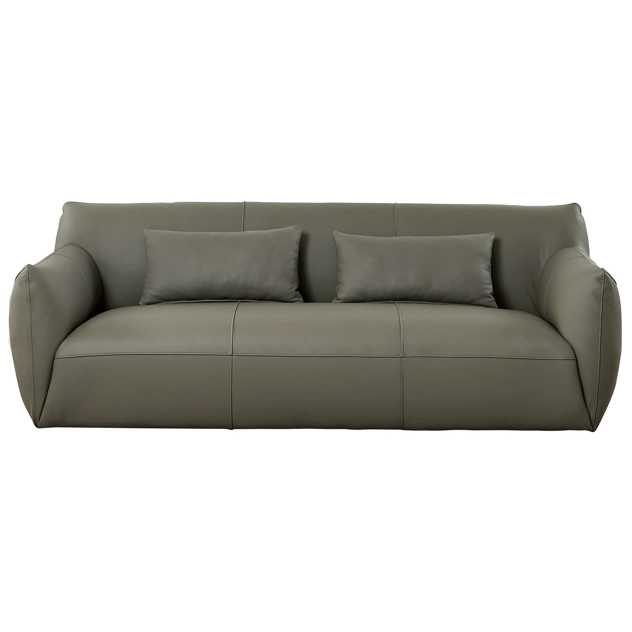 Loukos Olive Green Leather Sofa