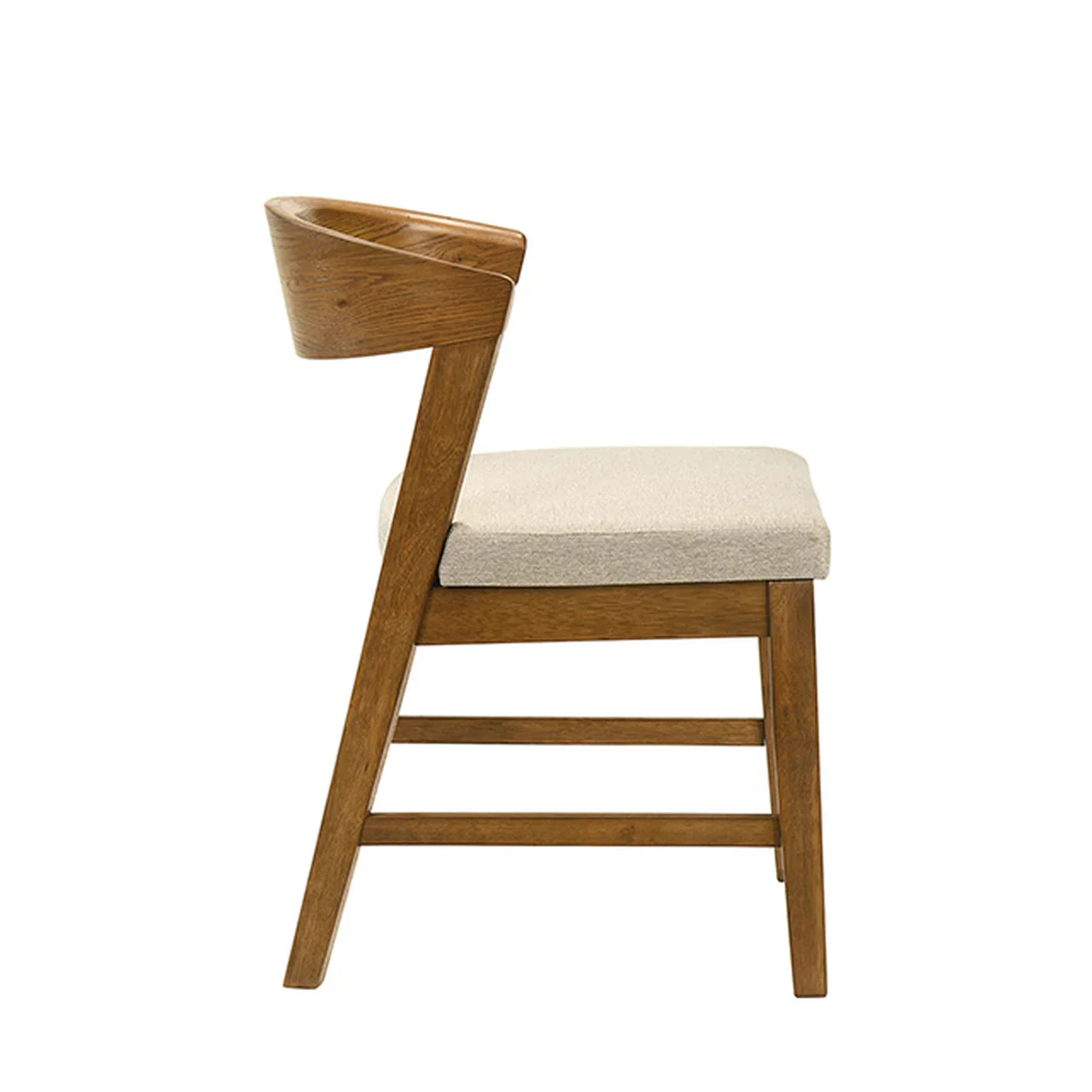 Ozark Organic Modern Walnut Side Chair with Upholstered Fabric Seat (Set of 2)