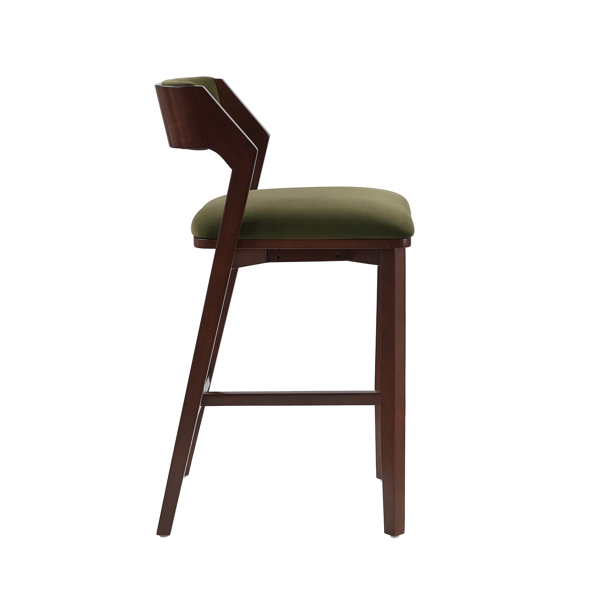 Patricia Velvet Barstool with Backrest - Turtle Green