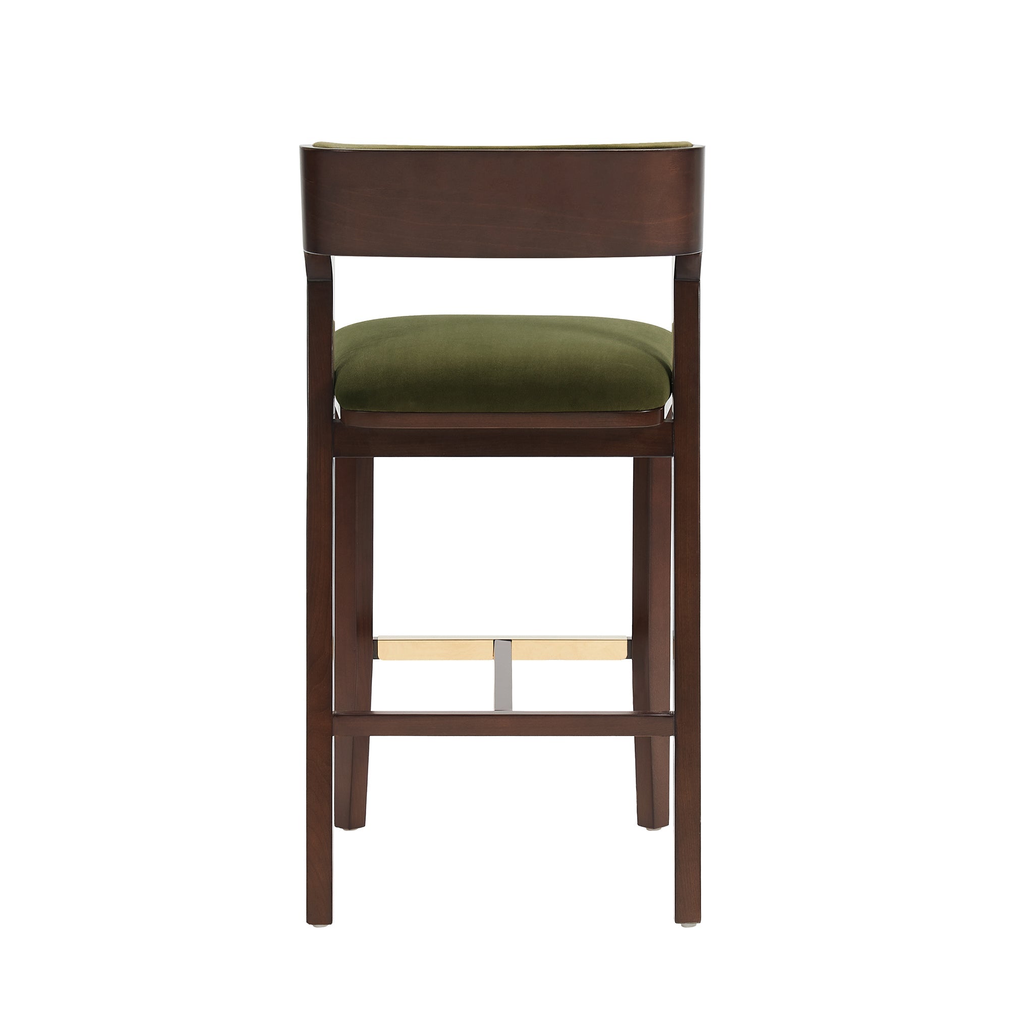 Patricia Velvet Barstool with Backrest - Turtle Green