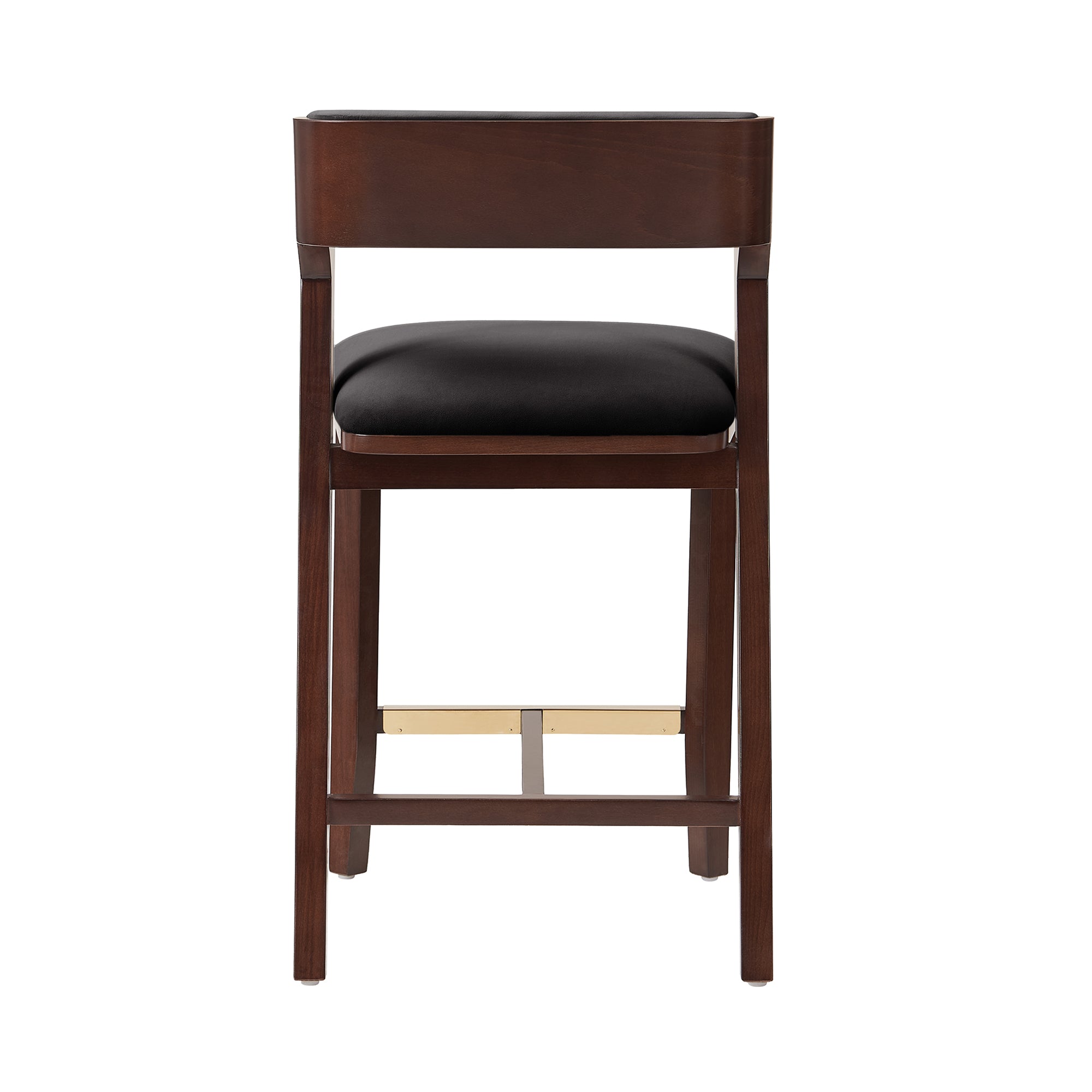 Patricia Velvet Counter Stool with Backrest - Black