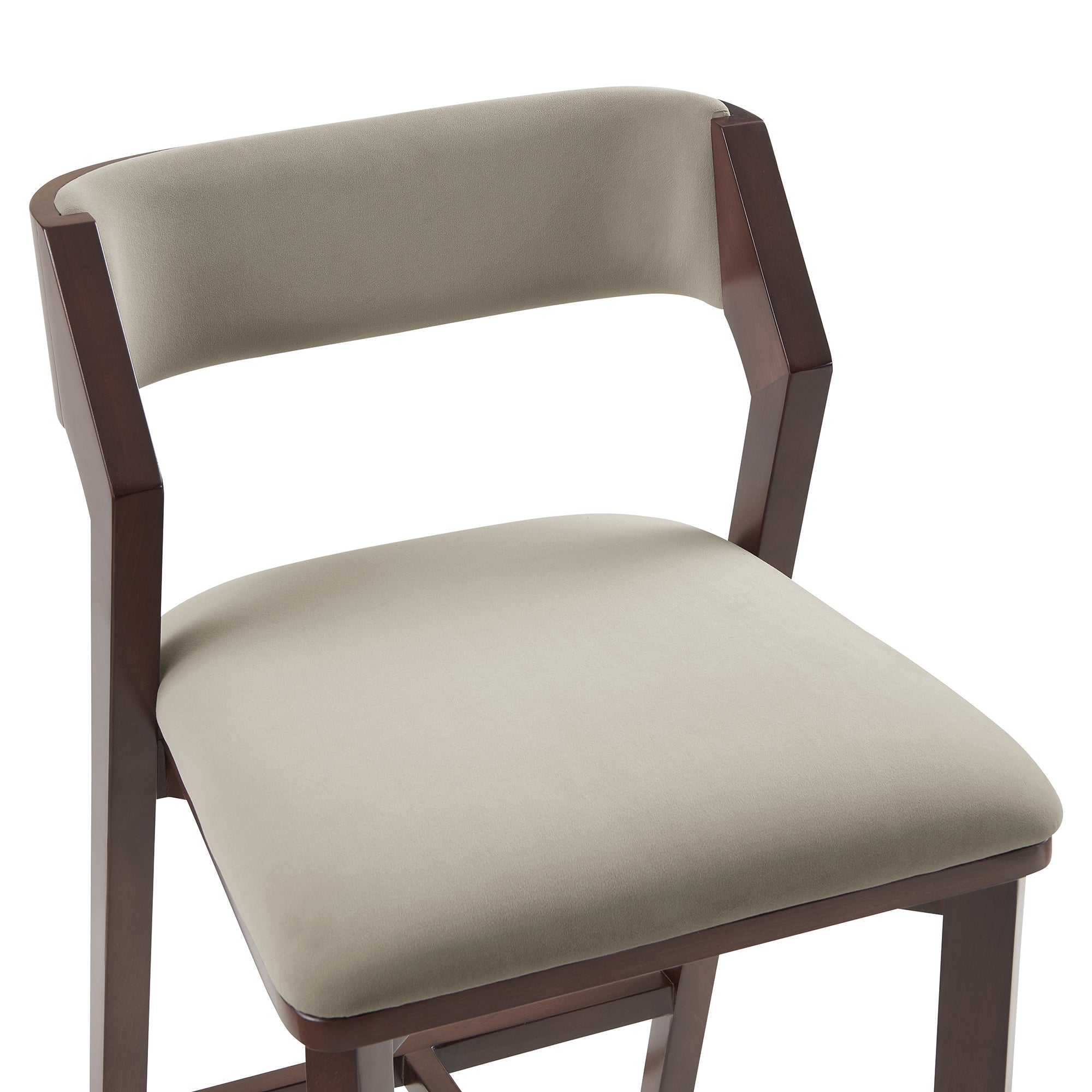 Patricia Velvet Counter Stool with Backrest - Linen