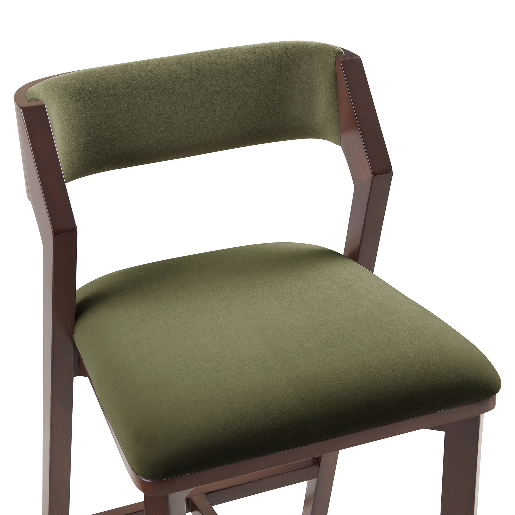 Patricia Velvet Counter Stool with Backrest - Turtle Green