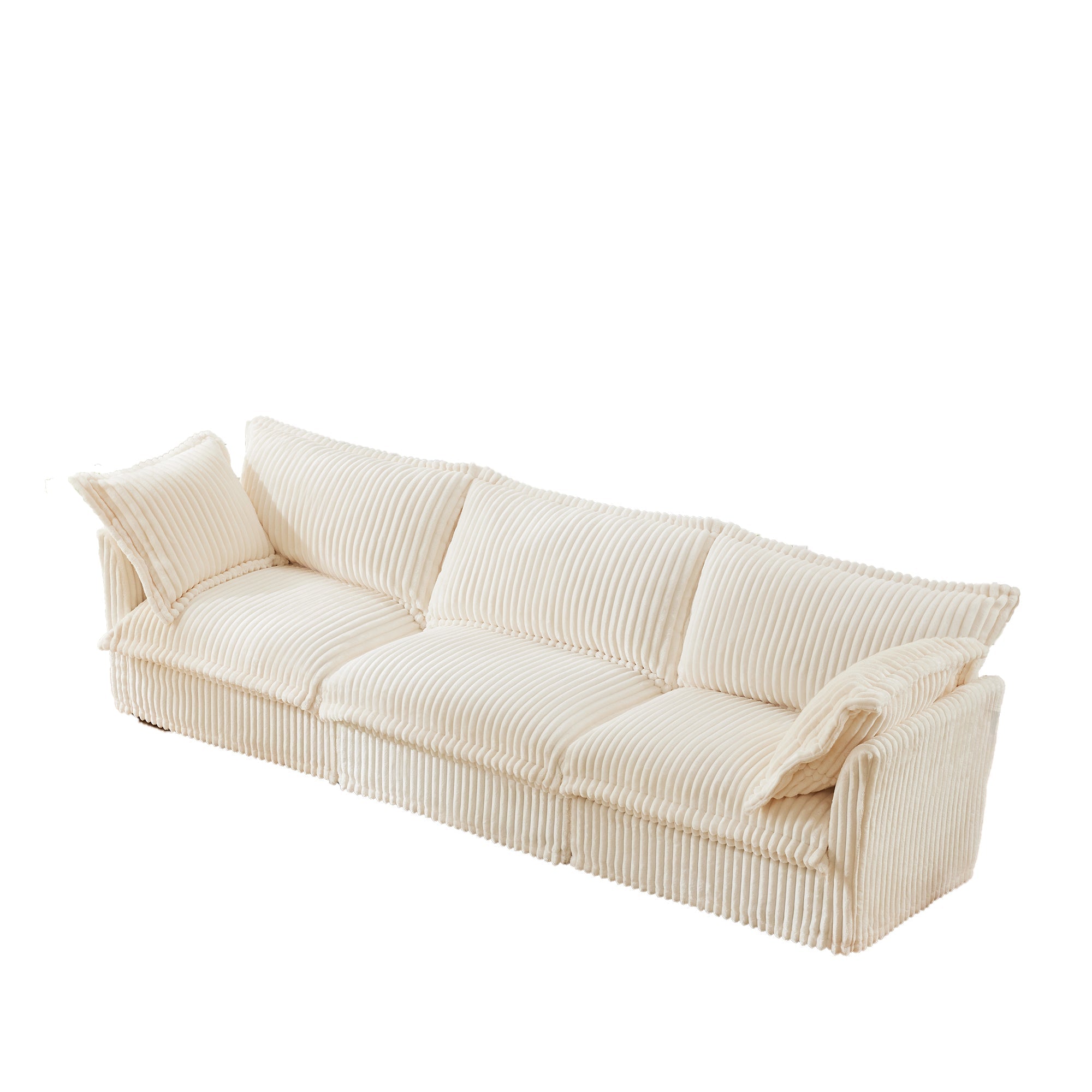 Pierce Slipcovered 3-Seater Corduroy Sofa with Suppleness Armrests