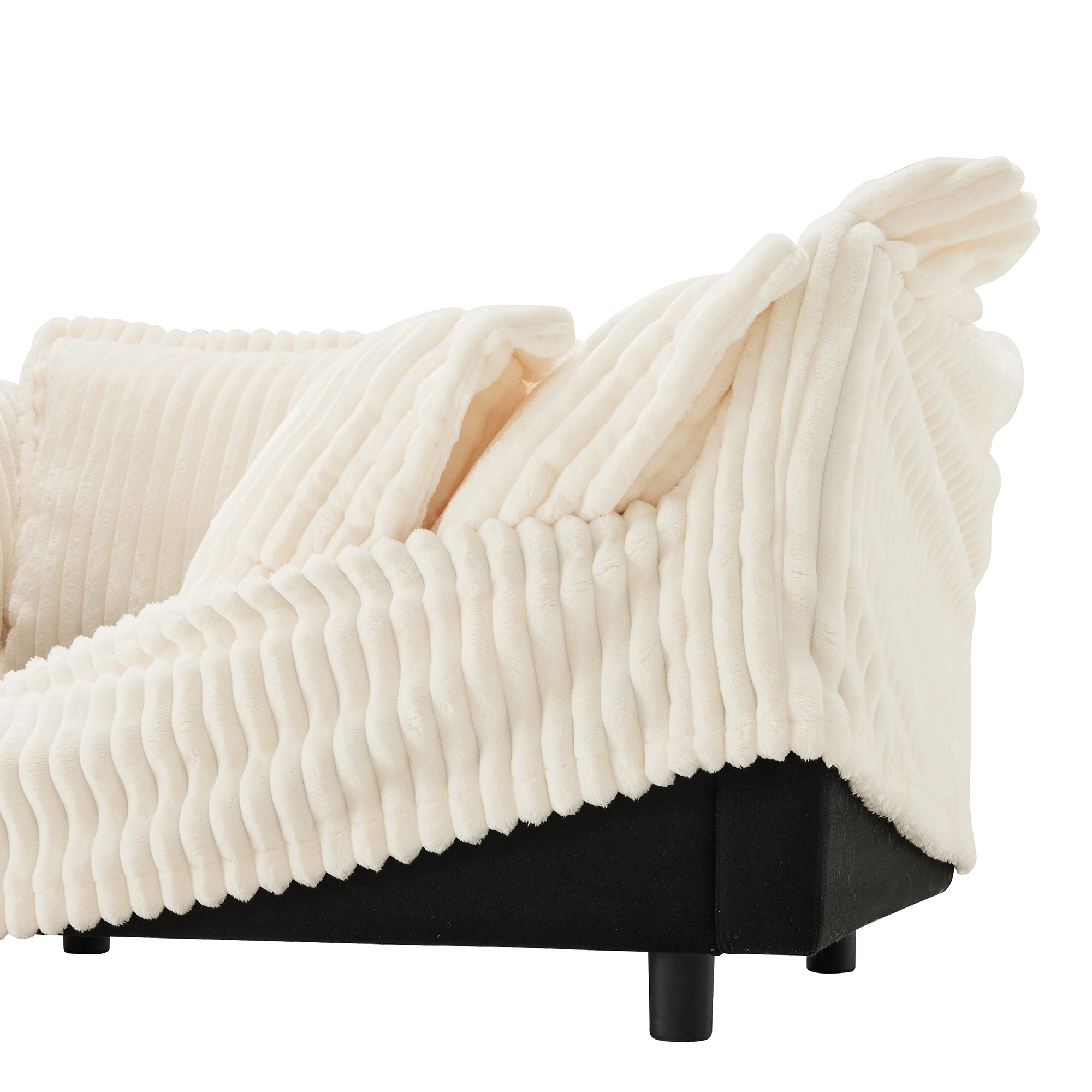 Pierce Slipcovered 3-Seater Corduroy Sofa with Suppleness Armrests