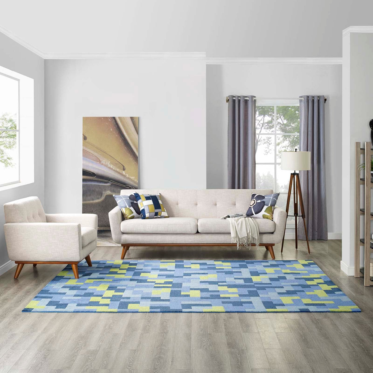Andela Interlocking Block Mosaic Area Rug