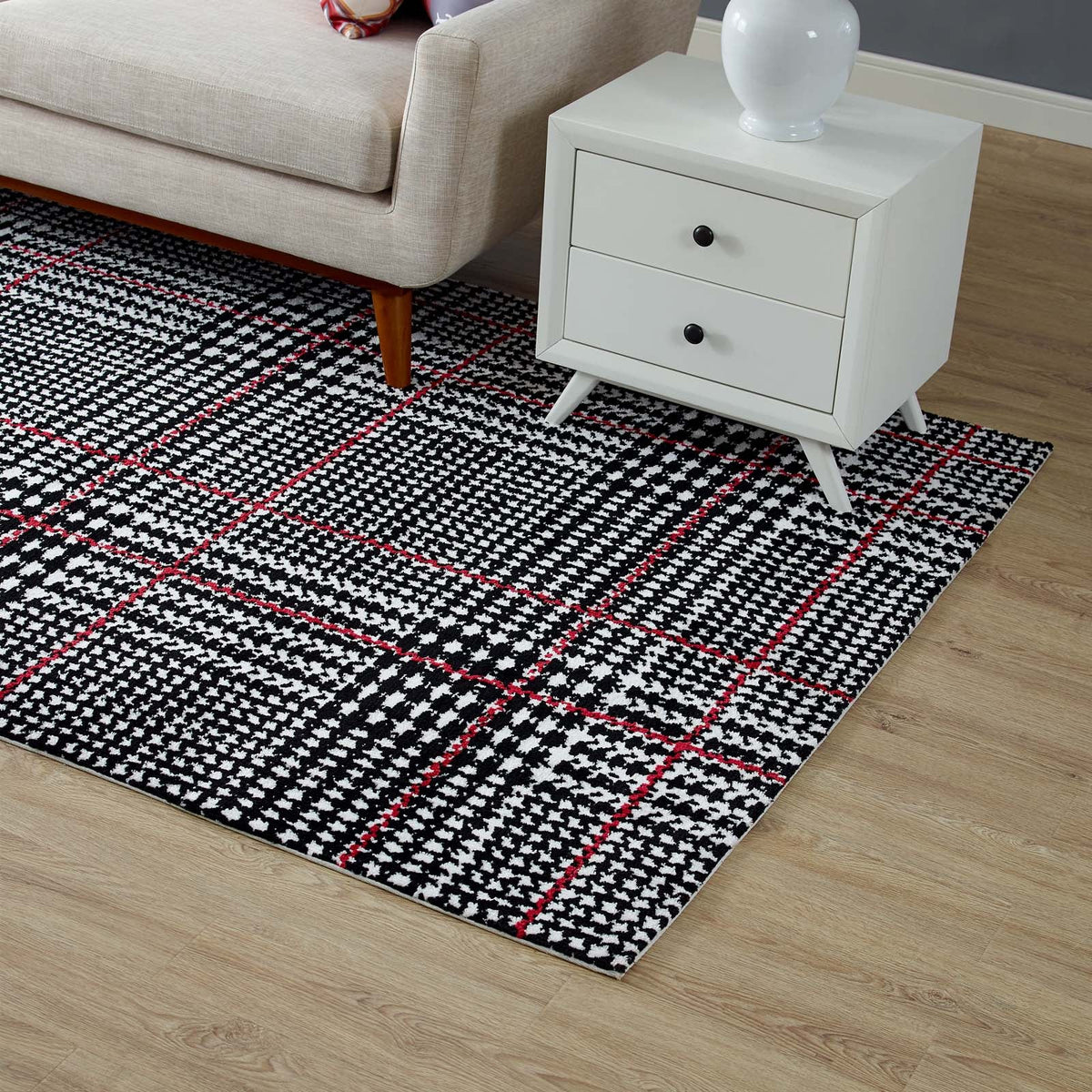 Kaja Abstract Plaid Area Rug - view 17