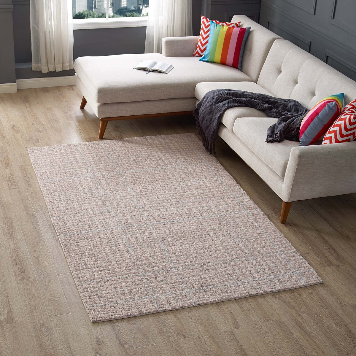 Kaja Abstract Plaid Area Rug - view 15
