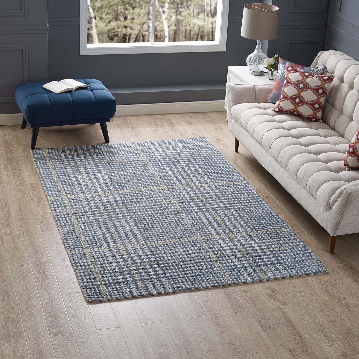 Kaja Abstract Plaid Area Rug - view 13