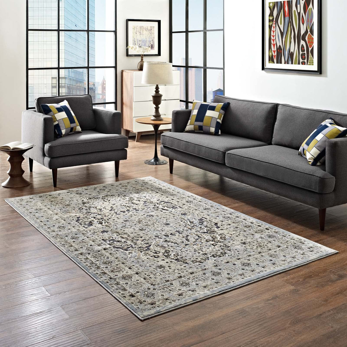 Elqenna Ornate Vintage Floral Turkish Area Rug
