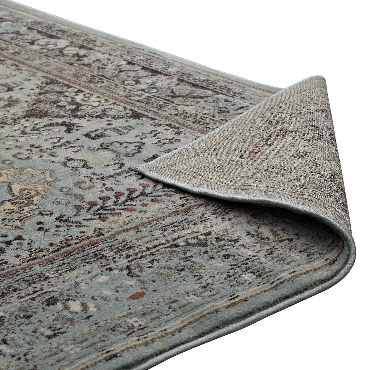 Enye Distressed Vintage Floral Lattice Area Rug