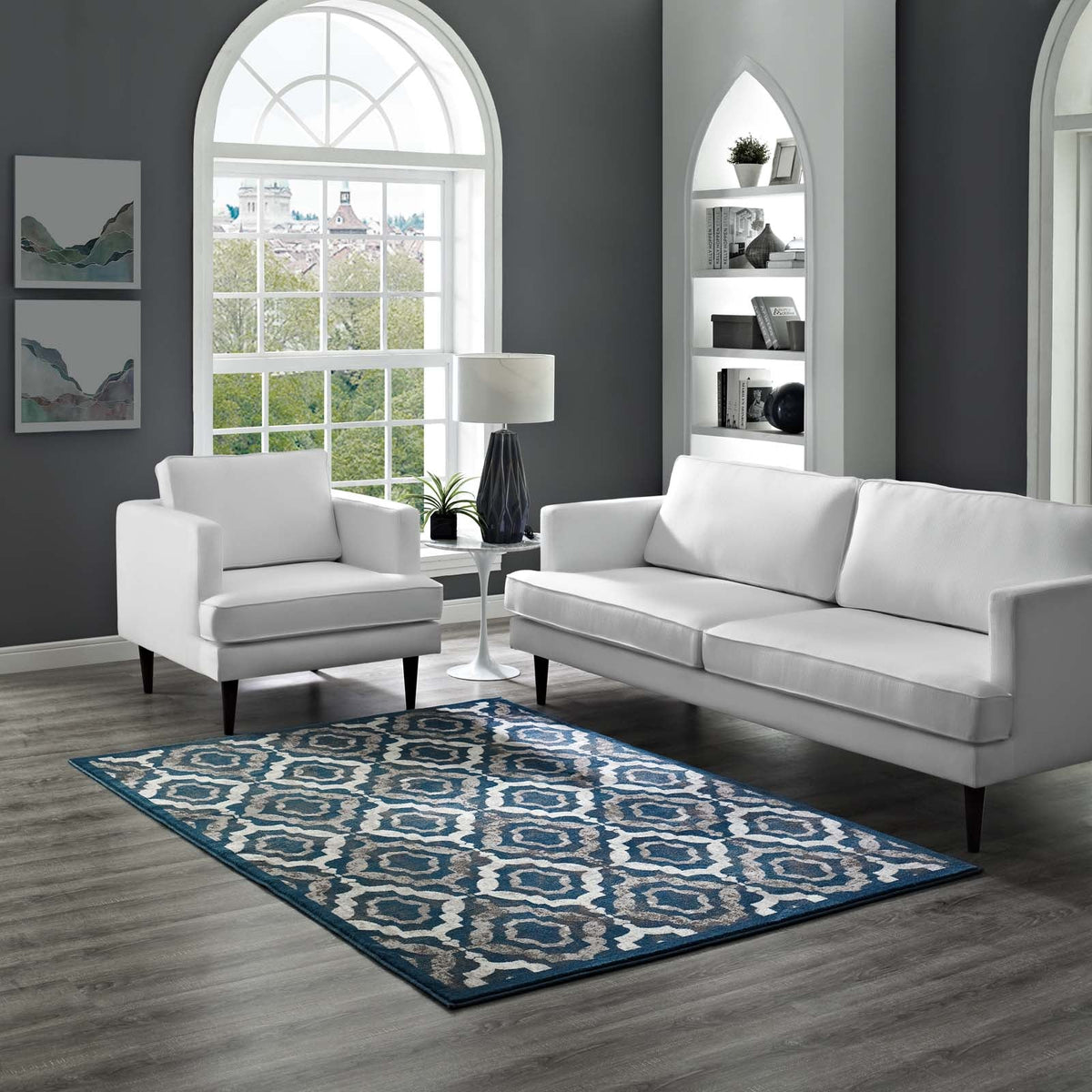 Kalinda Rustic Vintage Moroccan Trellis Area Rug