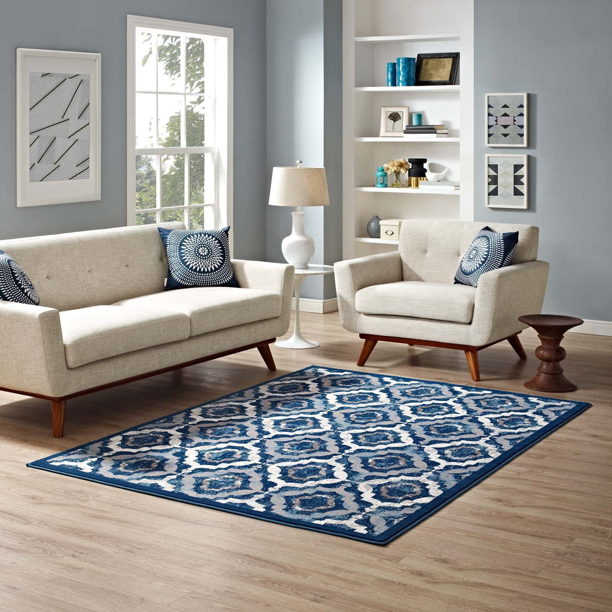 Kalinda Rustic Vintage Moroccan Trellis Area Rug