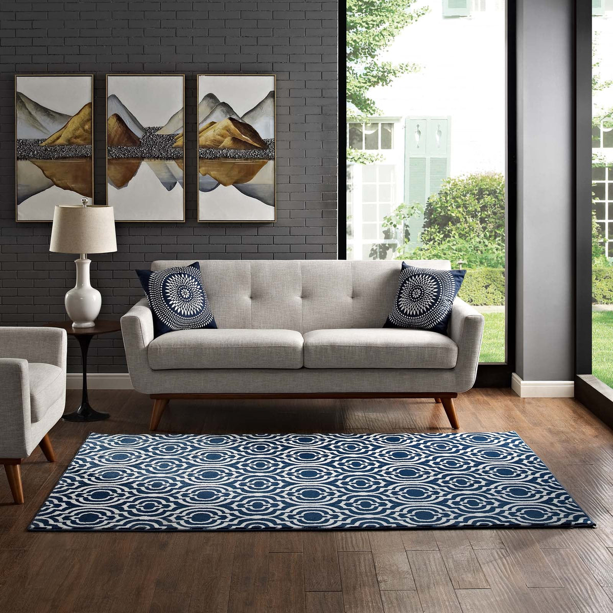 Frame Transitional Moroccan Trellis Area Rug - view 36