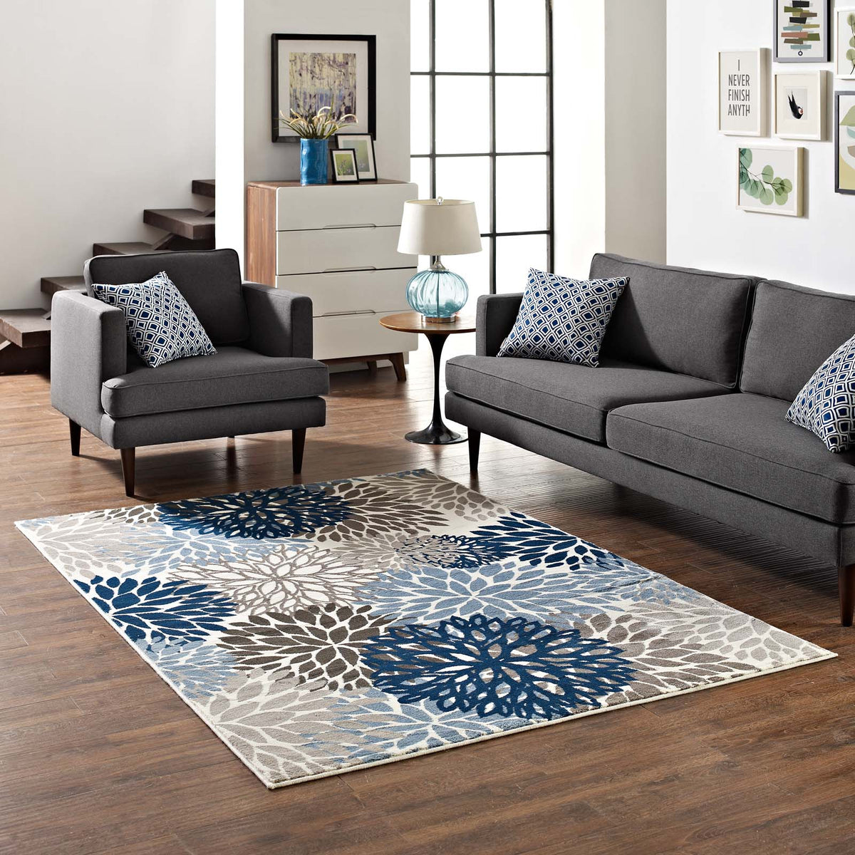 Calithea Vintage Classic Abstract Floral Area Rug
