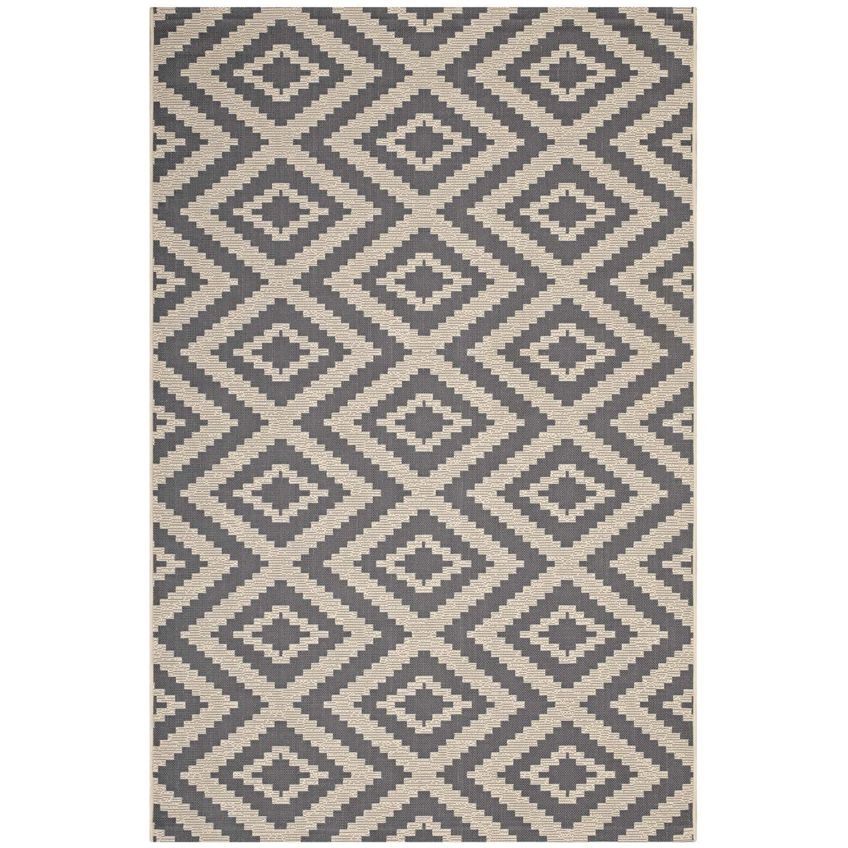 Jagged Geometric Diamond Trellis Indoor and Outdoor Area Rug