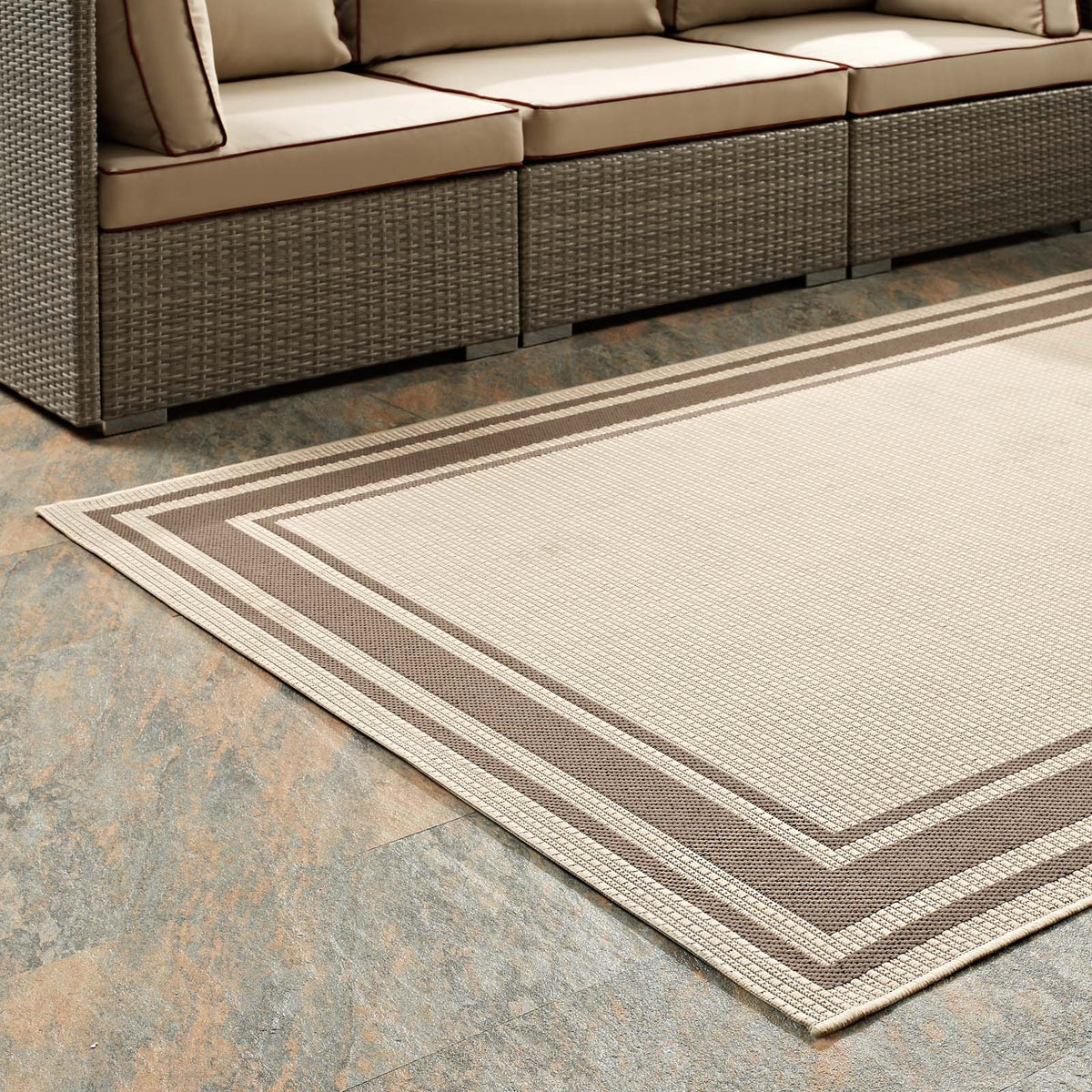 Rim Solid Border Indoor and Outdoor Area Rug - view 24