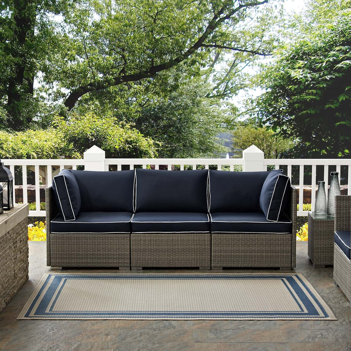 Rim Solid Border Indoor and Outdoor Area Rug - view 31