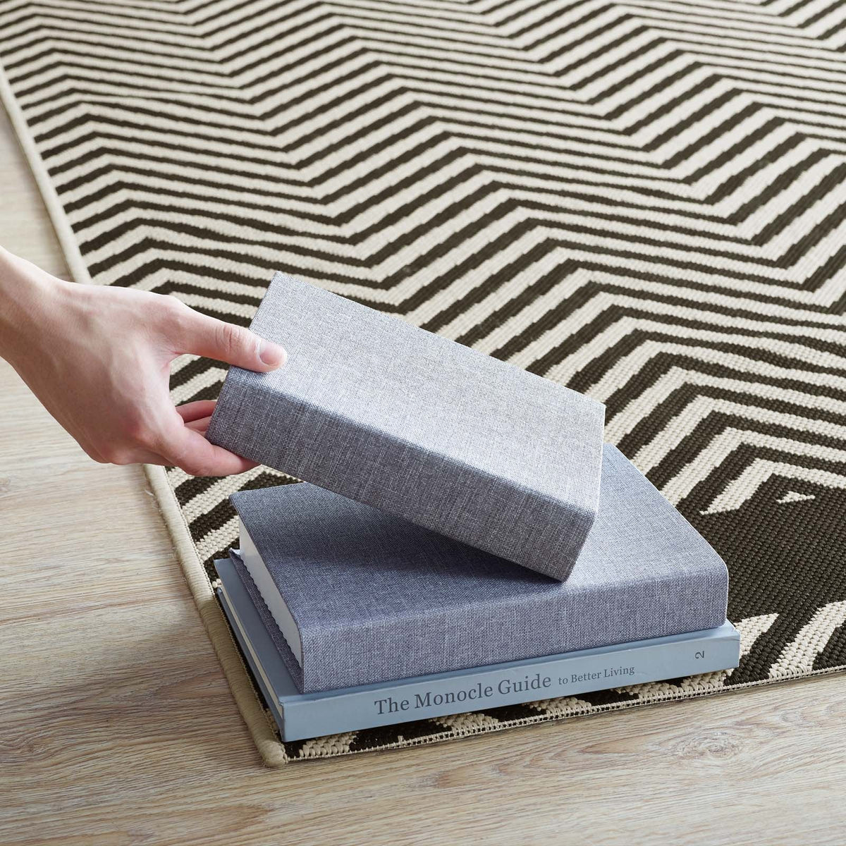 Optica Chevron With End Borders Indoor and Outdoor Area Rug