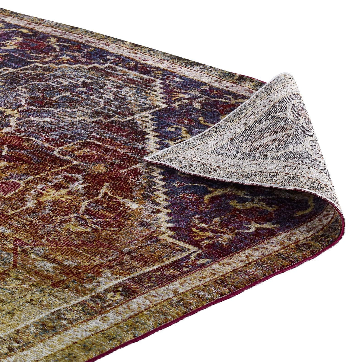 Success Kaede Transitional Distressed Vintage Floral Vintage Medallion Area Rug