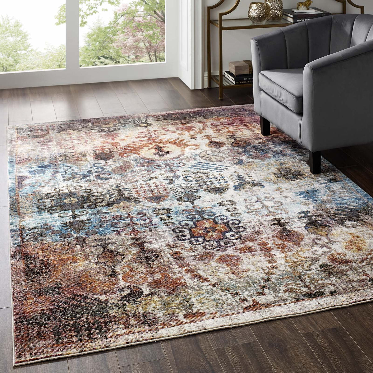 Success Tahira Transitional Distressed Vintage Floral Moroccan Trellis Area Rug