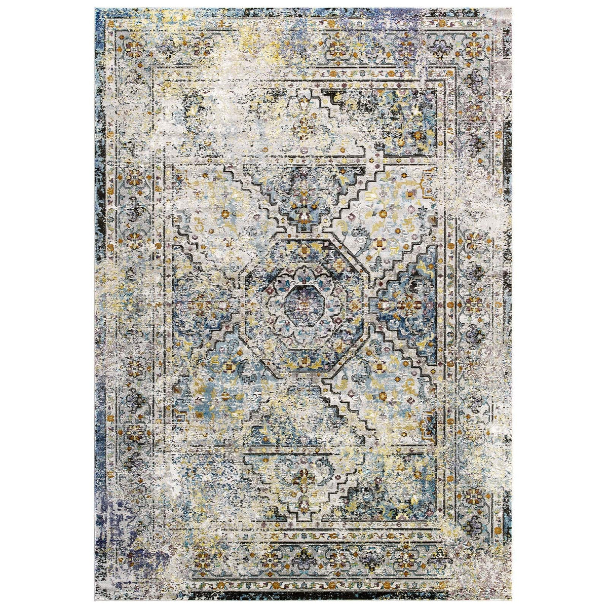 Success Jacinda Distressed Vintage Floral Vintage Medallion Area Rug