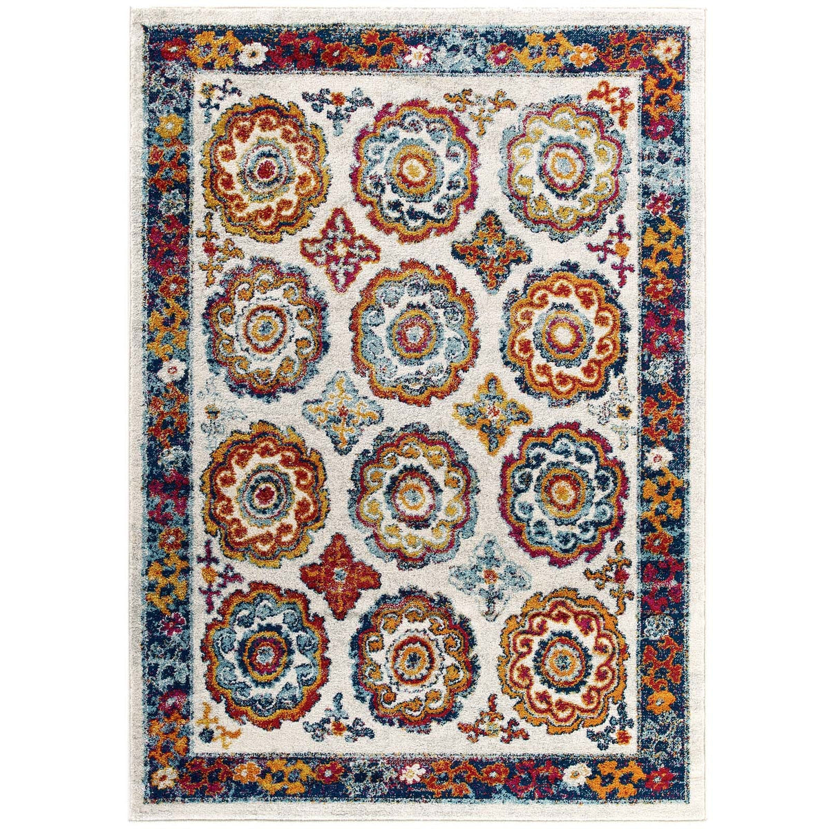 Entourage Odile Distressed Floral Moroccan Trellis Area Rug - view 3