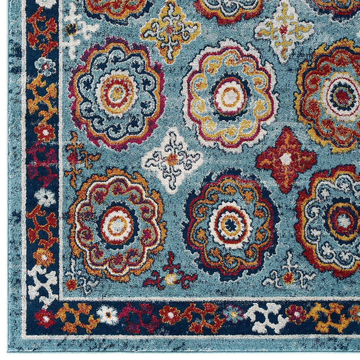 Entourage Odile Distressed Floral Moroccan Trellis Area Rug - view 7