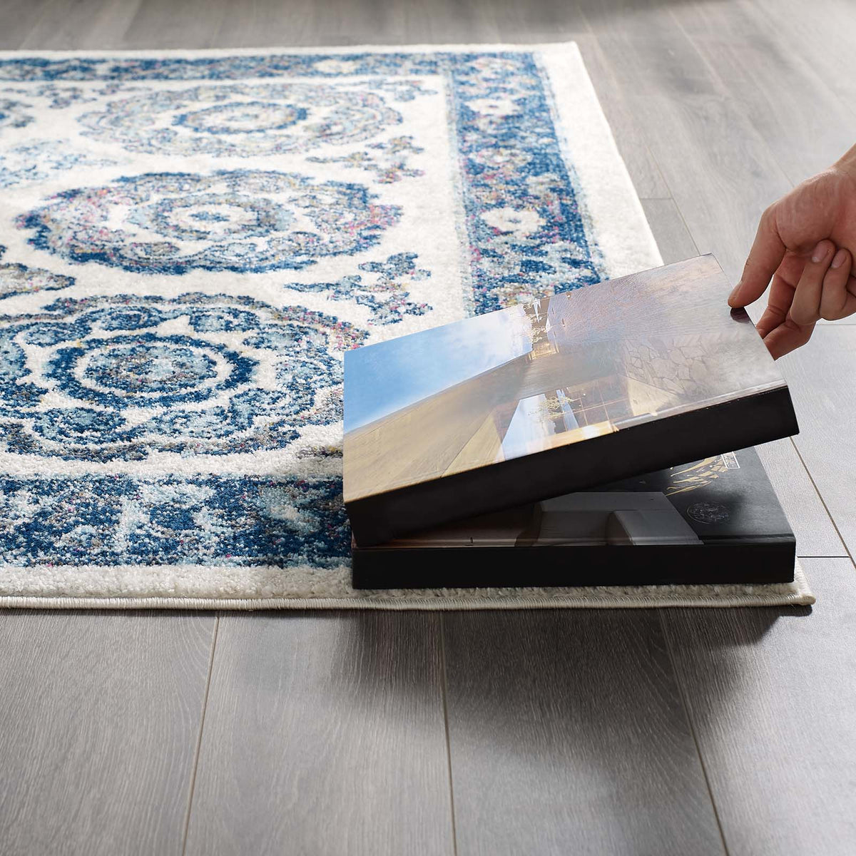Entourage Odile Distressed Floral Moroccan Trellis Area Rug - view 29
