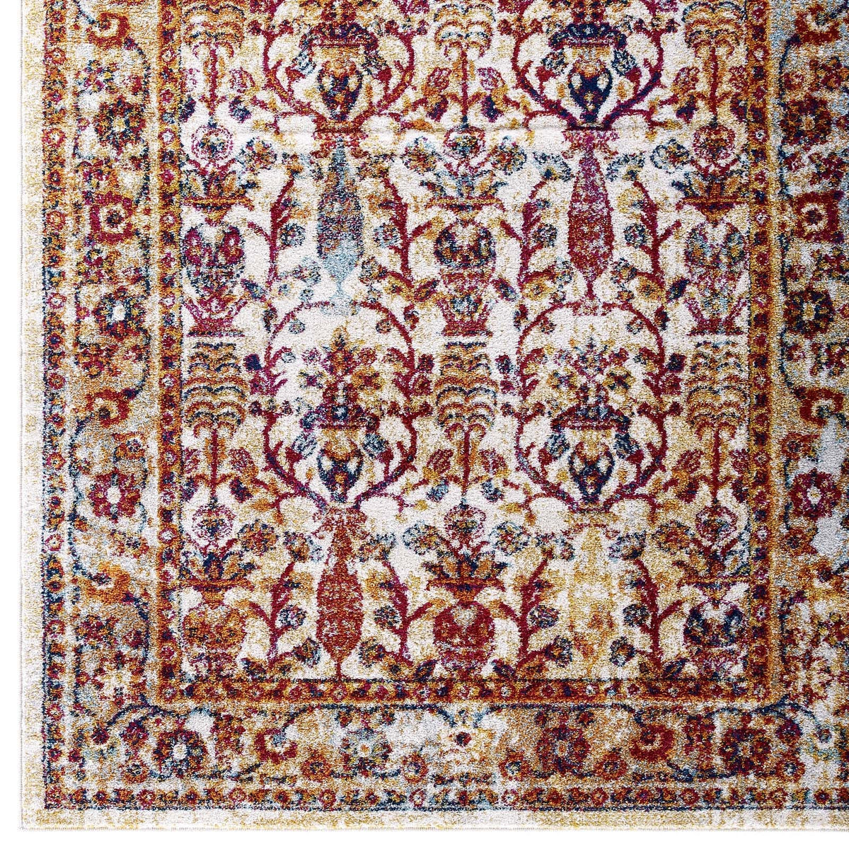 Entourage Jessa Distressed Vintage Floral Lattice Area Rug