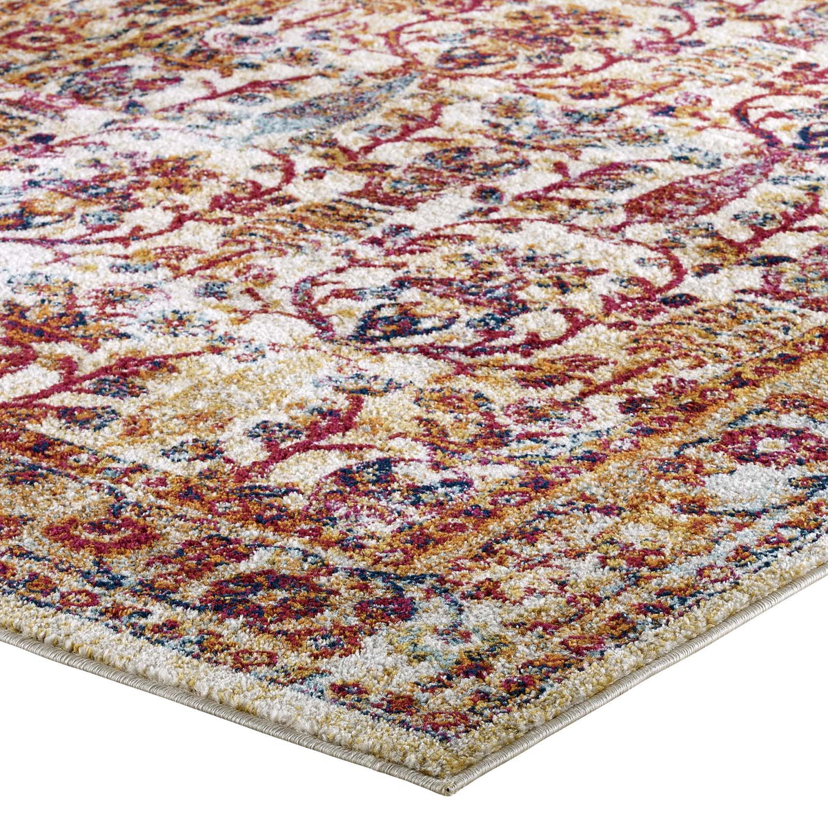 Entourage Jessa Distressed Vintage Floral Lattice Area Rug