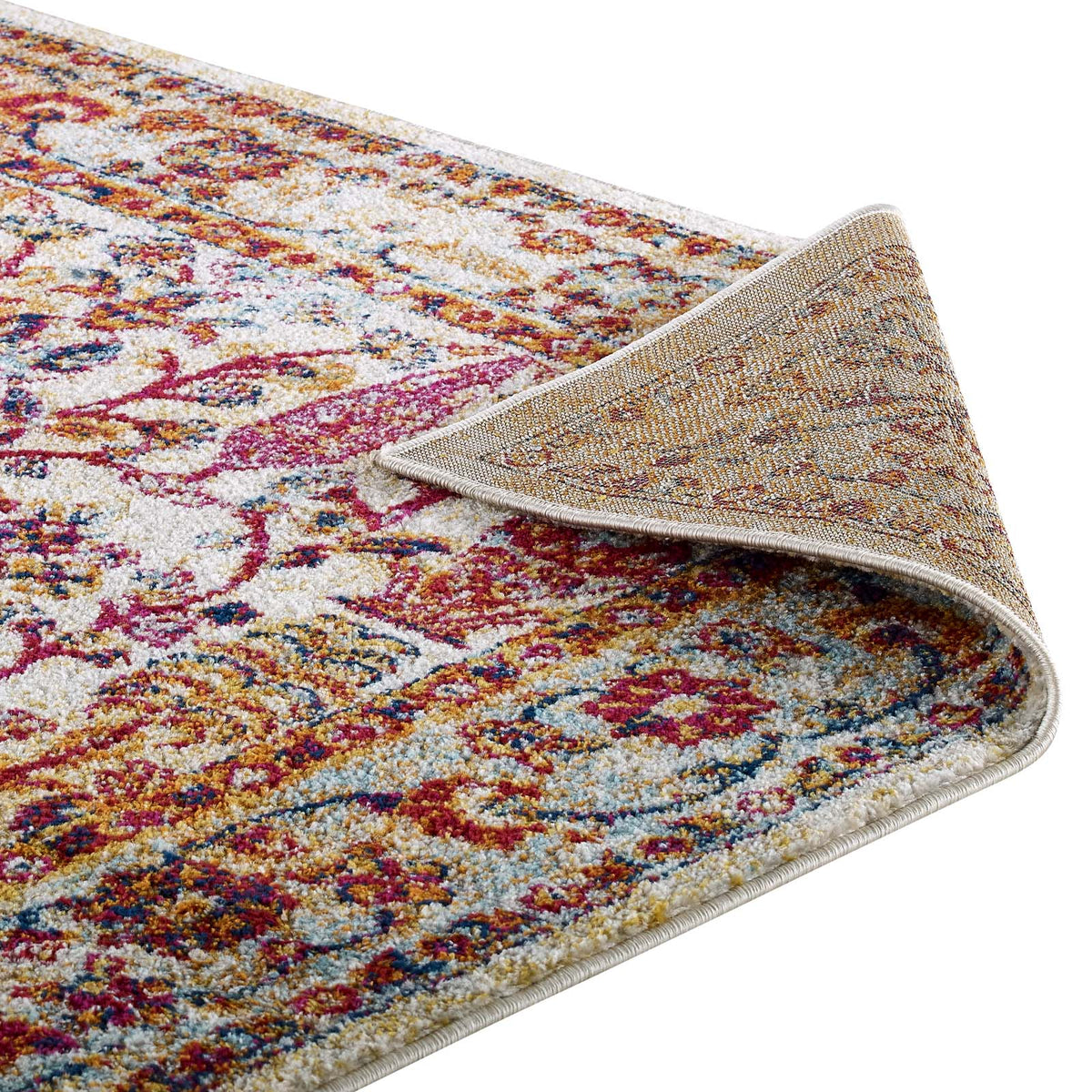 Entourage Jessa Distressed Vintage Floral Lattice Area Rug