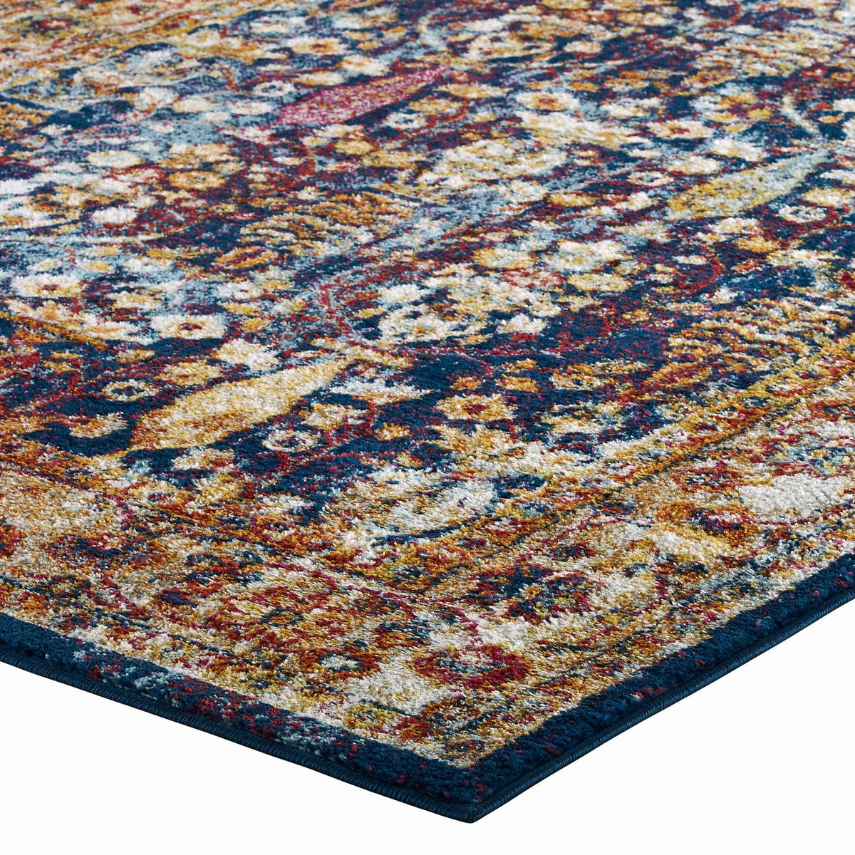 Entourage Jessa Distressed Vintage Floral Lattice Area Rug