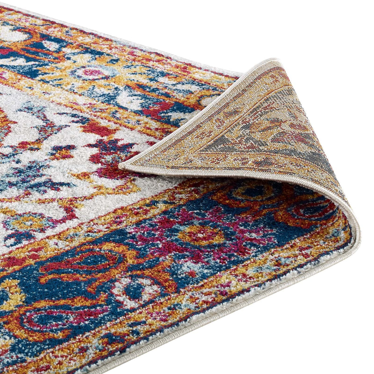 Entourage Samira Distressed Vintage Floral Vintage Medallion Area Rug