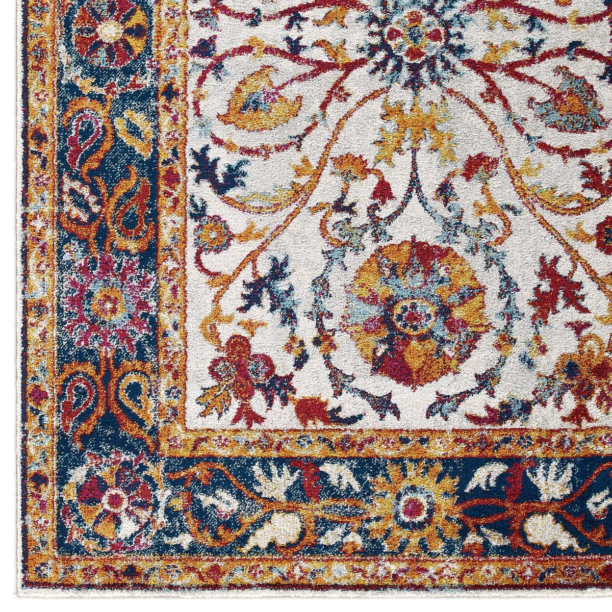 Entourage Samira Distressed Vintage Floral Vintage Medallion Area Rug