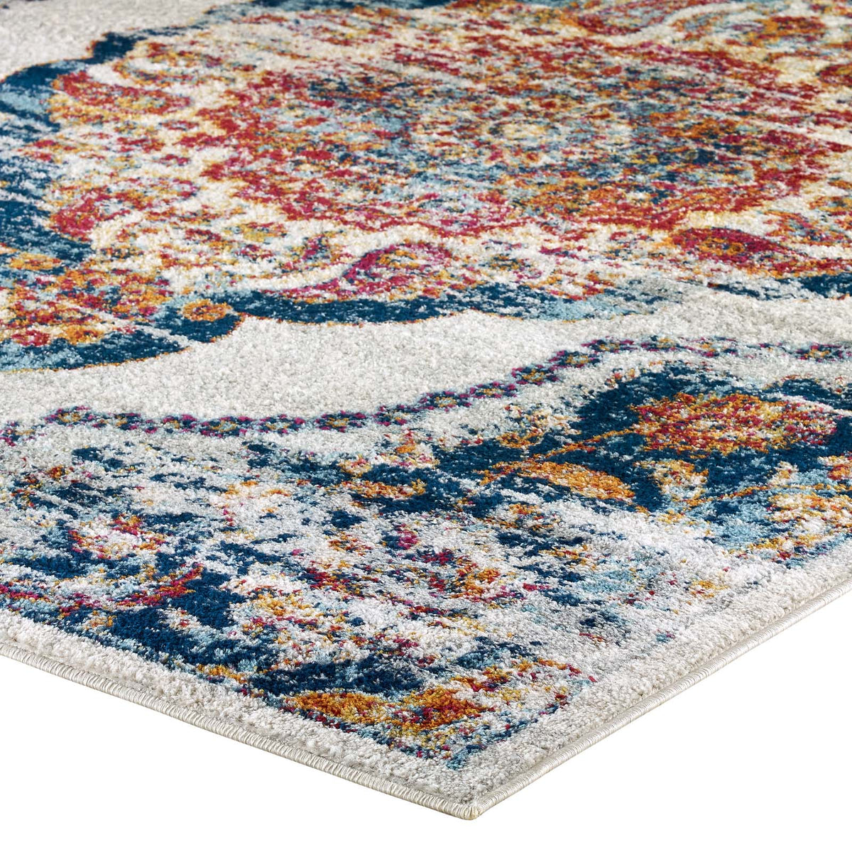 Entourage Malia Distressed Vintage Floral Vintage Medallion Area Rug