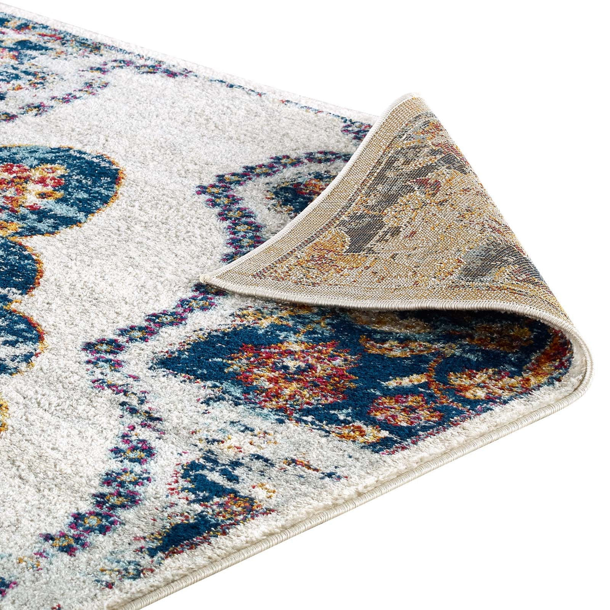 Entourage Malia Distressed Vintage Floral Vintage Medallion Area Rug