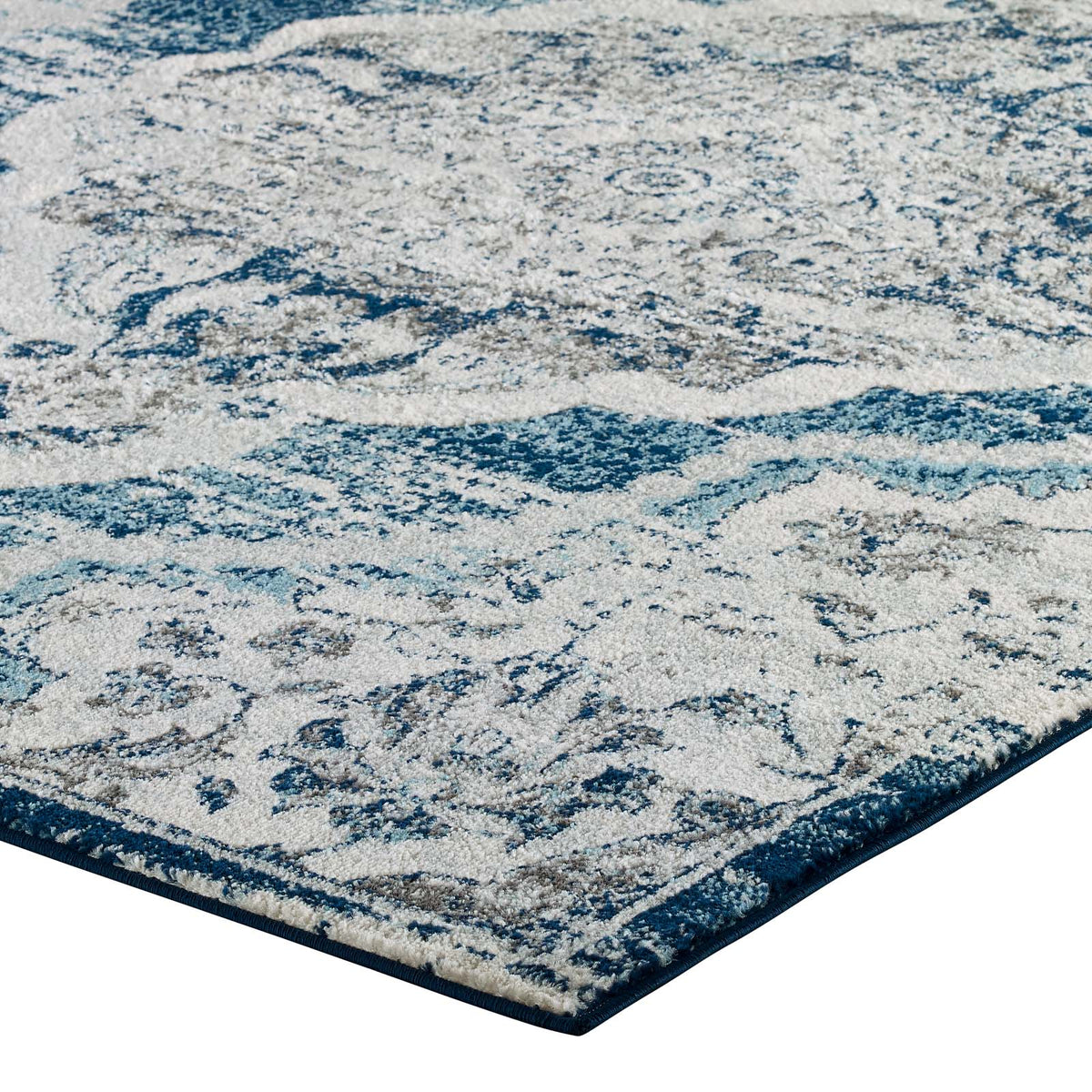 Entourage Malia Distressed Vintage Floral Vintage Medallion Area Rug